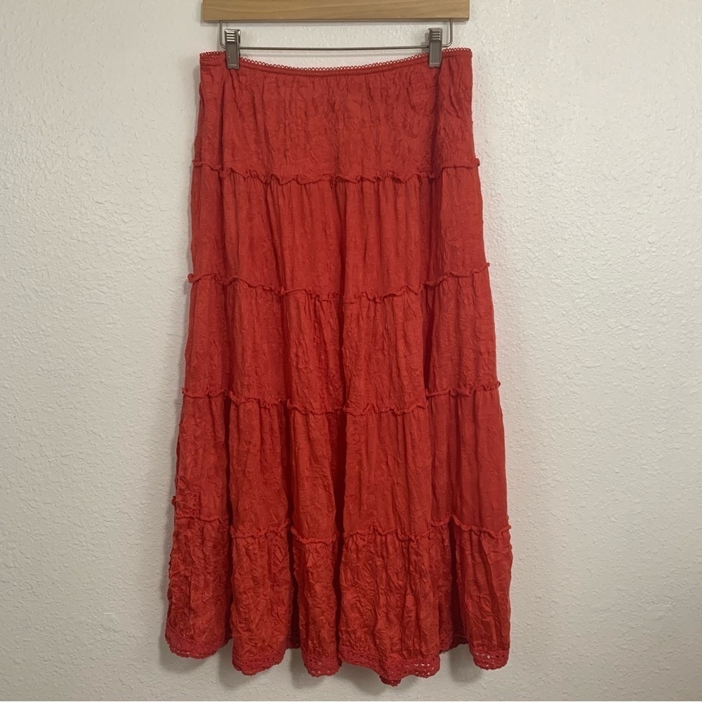 Personal Identity Boho Ombre Crochet Hem Skirt Size M